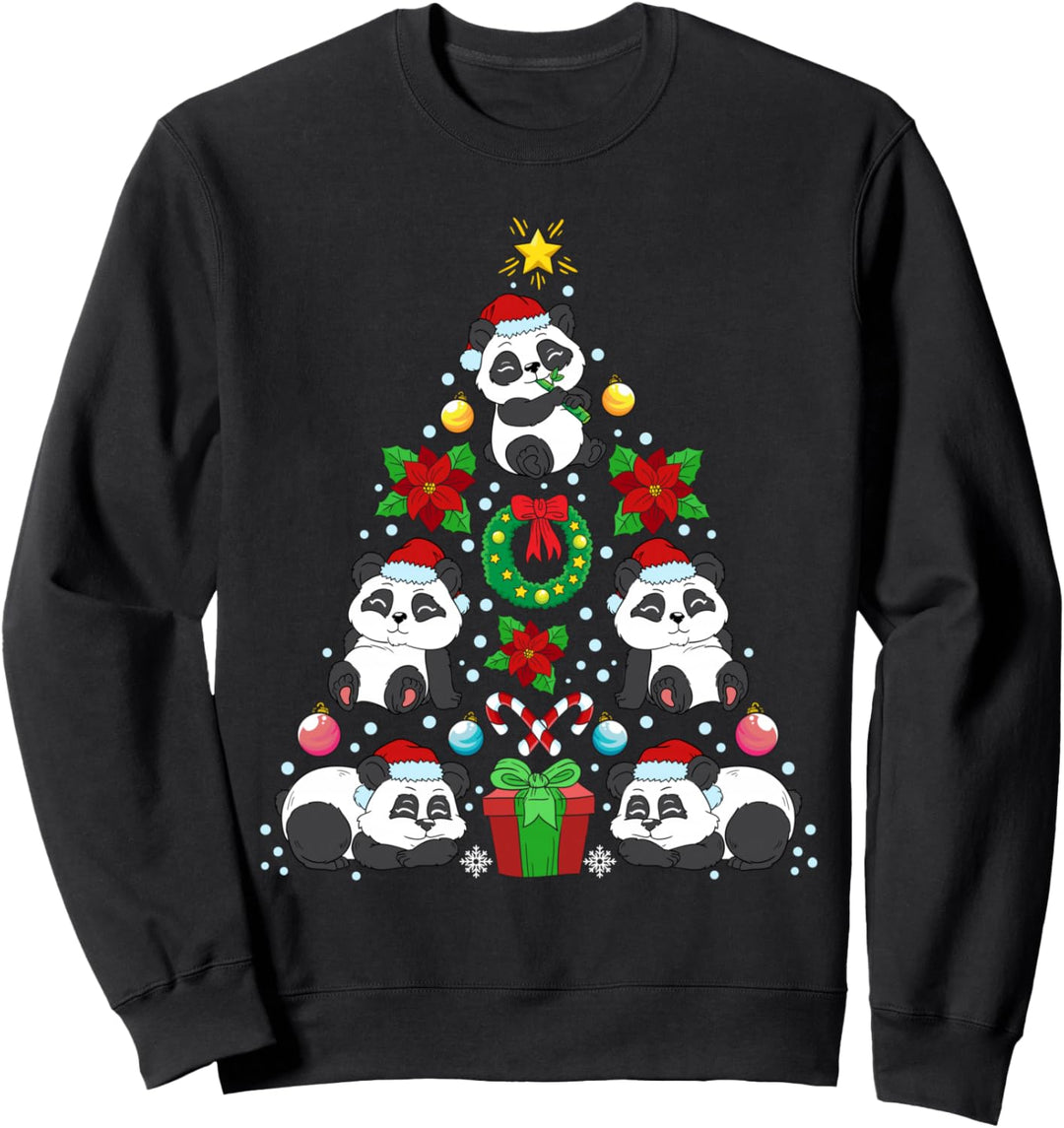 Panda Weihnachtsbaum Weihnachten Pandabär Geschenk Sweatshirt