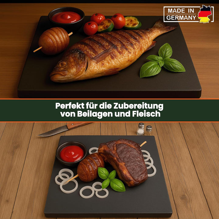Pizzastein, Heisser Stein, Grillstein, Brotbackstein aus glasiertem Cordierit