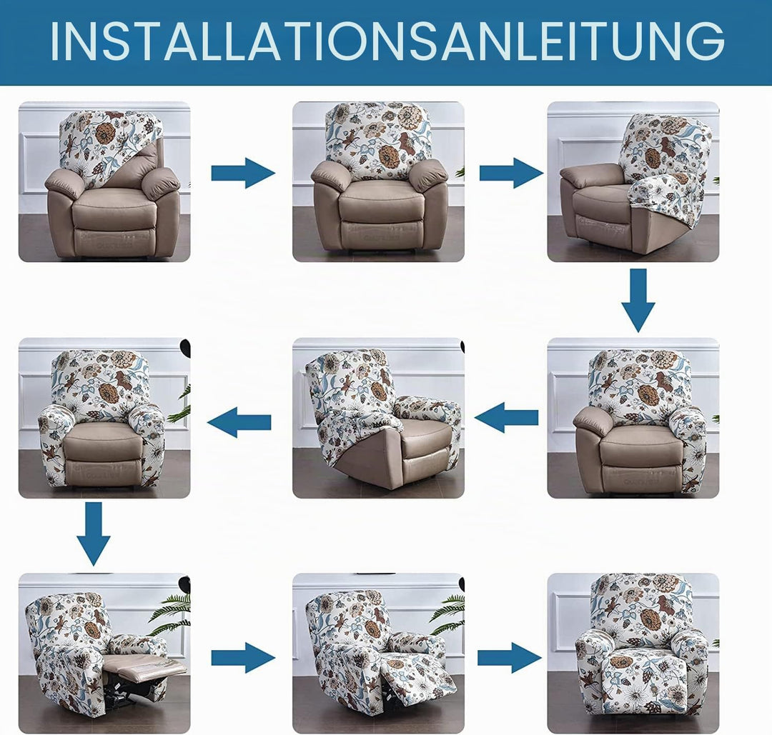 Meigeh Sessel überzug Liegebezüge Stretch Sesselschoner Relaxsessel Sesselbezüge 4 Stück Liegeschutz