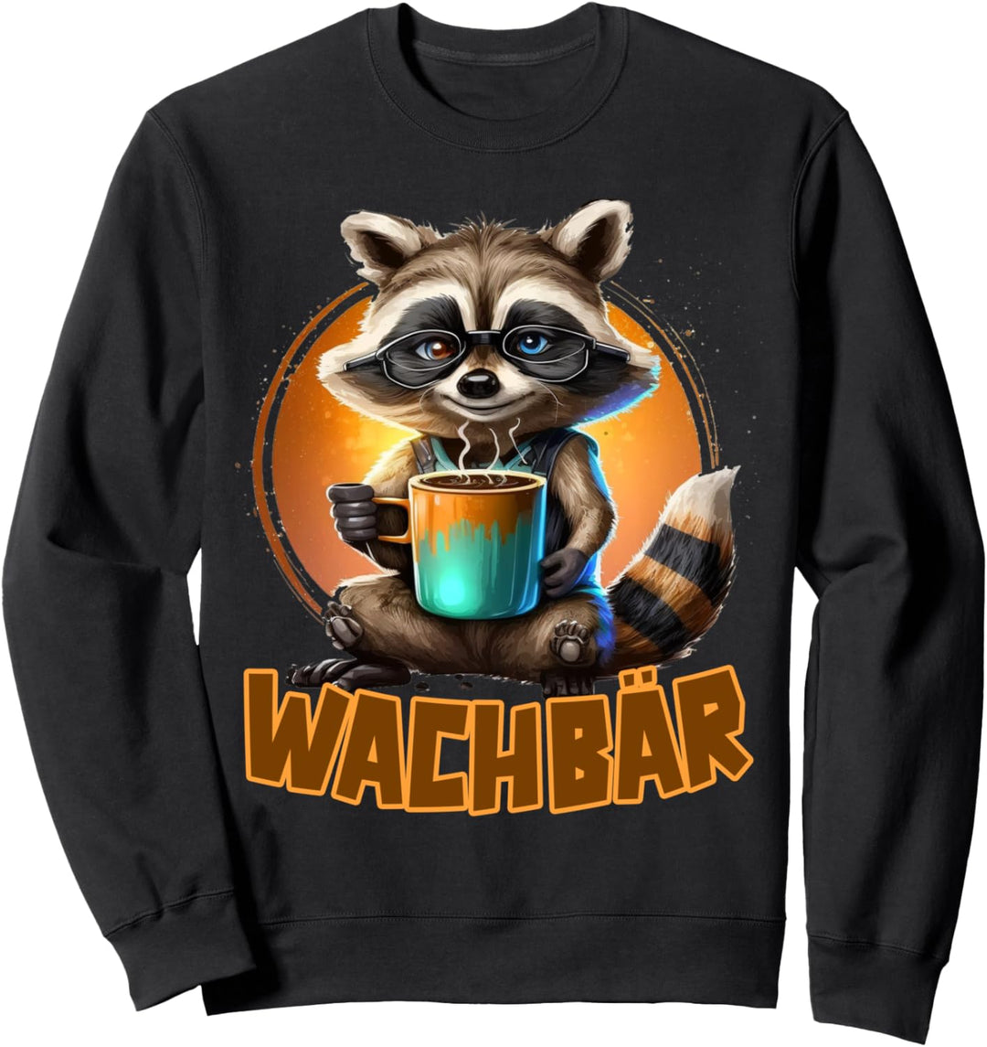 Wachbär Waschbär Tier Köstüm Bild Mode Rave Techno Tekkno Sweatshirt