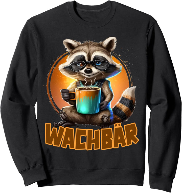 Wachbär Waschbär Tier Köstüm Bild Mode Rave Techno Tekkno Sweatshirt