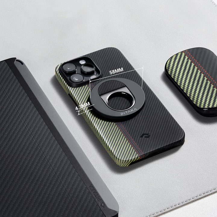 PITAKA Handy Ring Halterung Kompatibel mit Magsafe Magnetischer Griff Einstellbar Fingerhalter für i