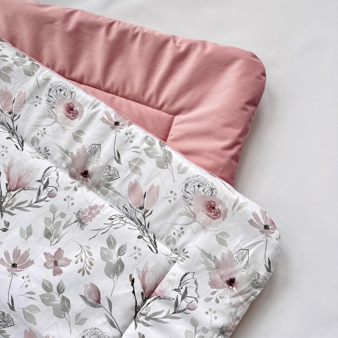 BABEES Wickelauflage Wickelunterlage 75x75 cm 100% Baumwolle Mädchen Junge Baby Kinder zweiseitig (M