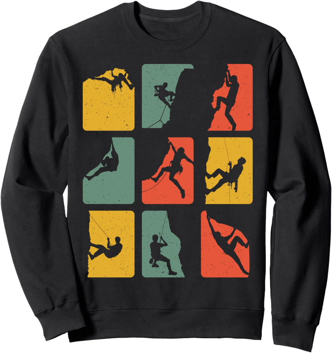 Retro Felskletterer Vintage Kletter Berge Kletterer Climbing Sweatshirt