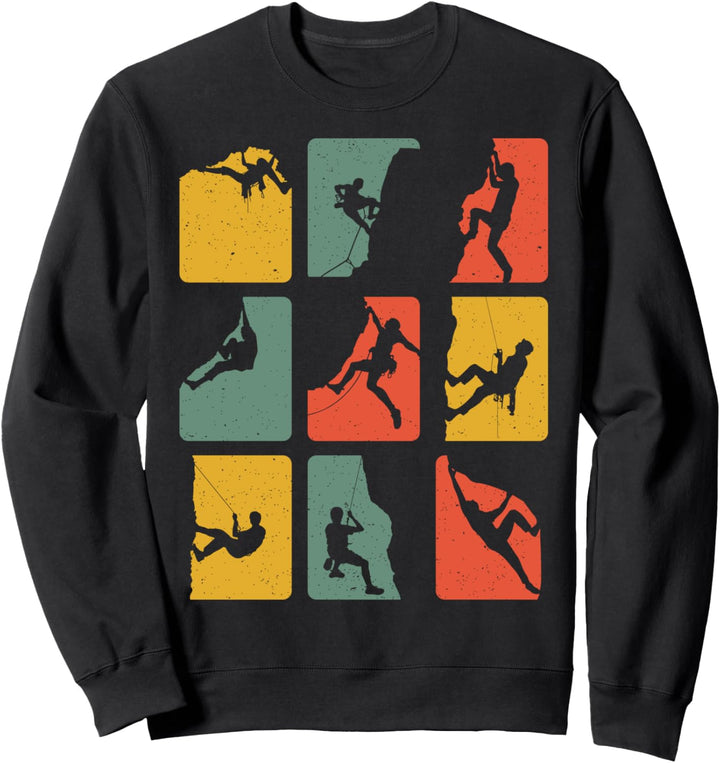 Retro Felskletterer Vintage Kletter Berge Kletterer Climbing Sweatshirt
