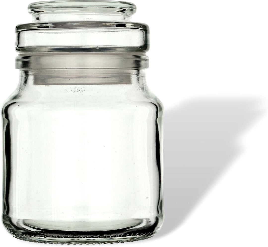 gouveo 12er Set Gewürzglas 200 ml (0,20 l) Gewürzglas 200 ml Rondo mit Glaskorken runde Vorratsgläse