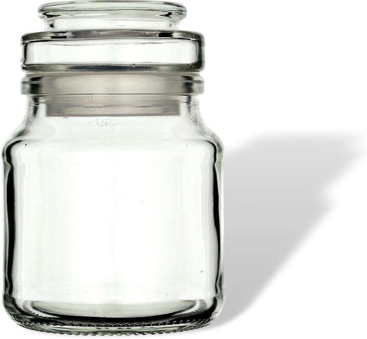 gouveo 12er Set Gewürzglas 200 ml (0,20 l) Gewürzglas 200 ml Rondo mit Glaskorken runde Vorratsgläse