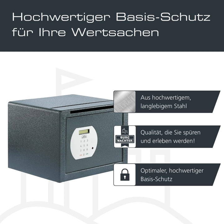 Burg-WÄCHTER Möbeltresor mit elektronischem Zahlenschloss und Einwurfschlitz, Inkl. Fachboden, Zur W