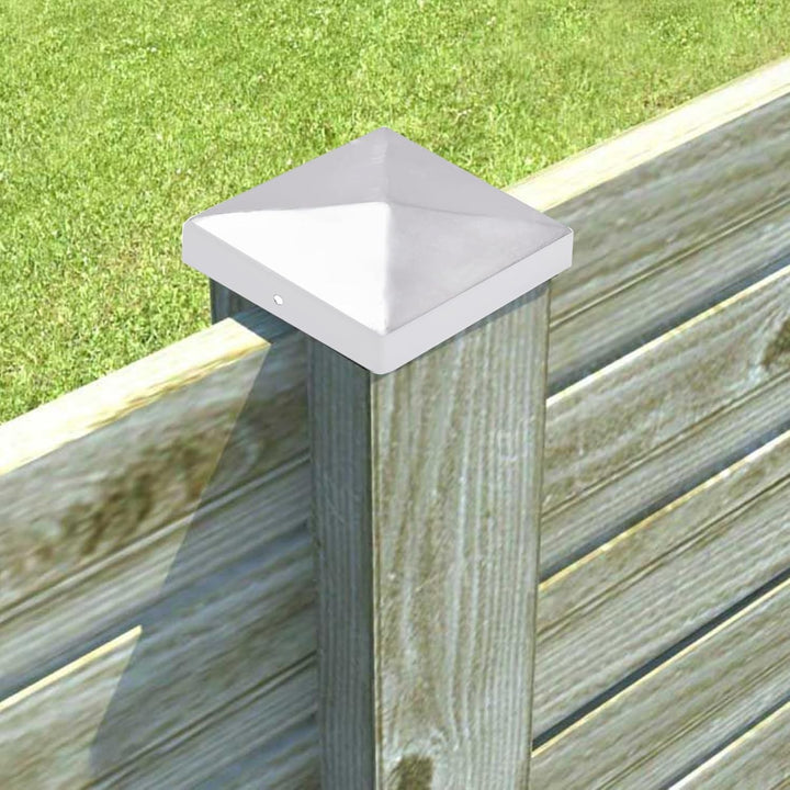 10 Stück Pfostenkappe, Pfostenkappen 9x9 cm, 90x90 mm Abdeckkappe Metall galv, Zaunpfosten Metall ve