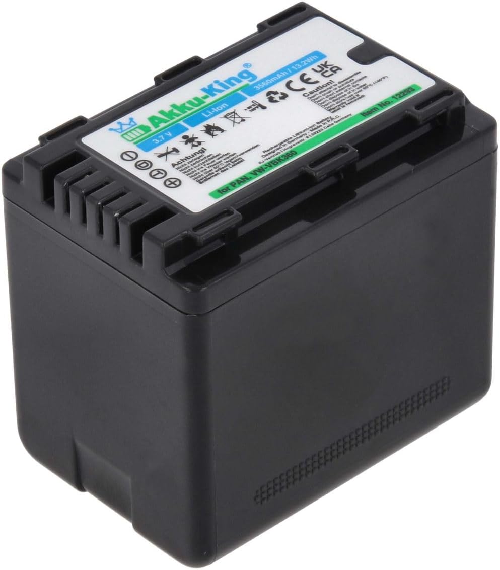 Akku-King Akku kompatibel mit Panasonic VW-VBK360 - Li-Ion 3560mAh - für HCV10, HCV100, HCV500, HCV7