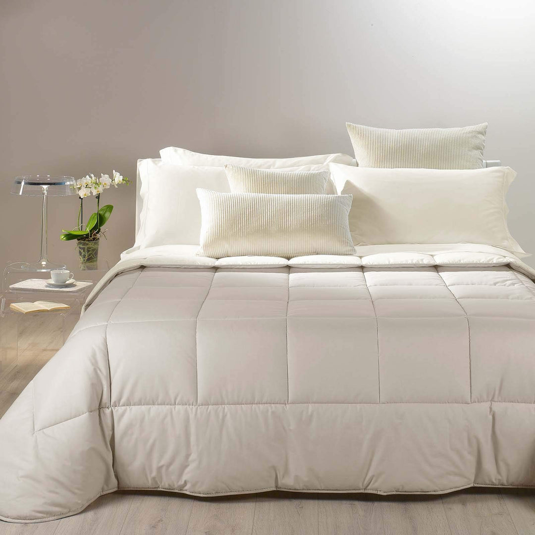 Caleffi Bicolor steppdecke, Baumwolle, Sand, 160 x 190 cm, Sand