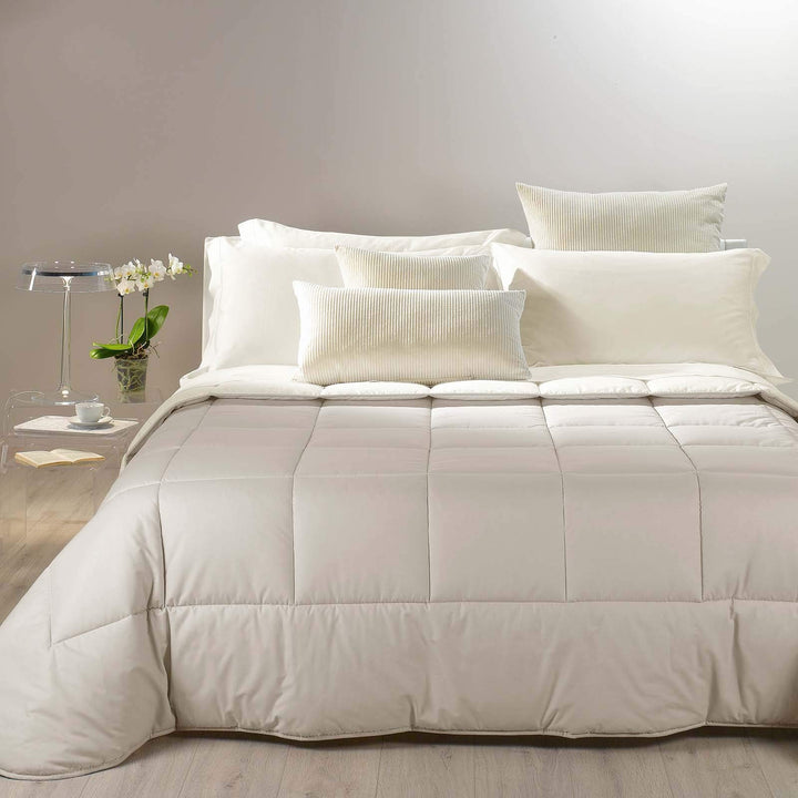 Caleffi Bicolor steppdecke, Baumwolle, Sand, 160 x 190 cm, Sand