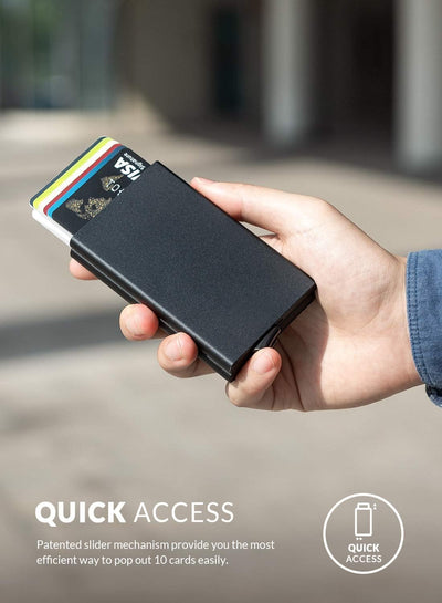 VULKIT Kartenetui Metall mit RFID NFC Schutz Karten Geldbörse Herren Geldbeutel Doppelt Karten Etui