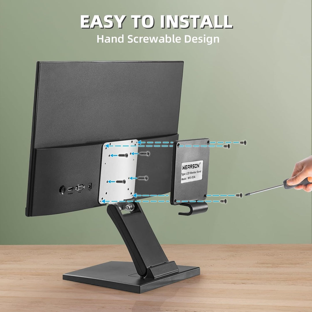 Wearson Verstellbarer LCD Monitor Ständer Halterung Faltbar VESA Monitor Desk Ständer mit VESA Loch