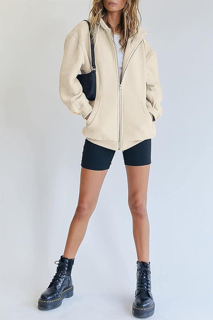 Hoodie Damen Sweatjacke 2025 Kapuzenjacke Herbst Winter Lang Sweatshirt Kapuzenpullover Mit Kapuze R