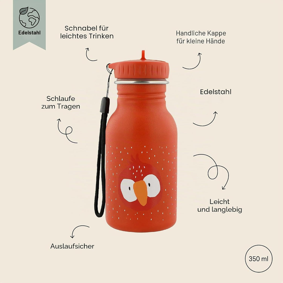 Trixie Trinkflasche Kinder 350ml, Wasserflasche Kindergarten, auslaufsicher | Kinderflasche für Jung