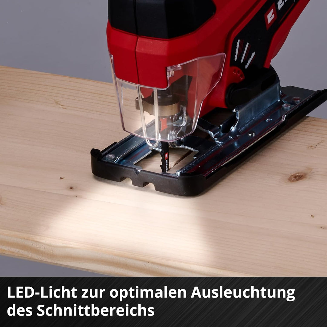 Einhell Akku-Stichsäge TC-JS 18 Li Power X-Change (Li-Ion,18V,20 mm Hubhöhe,max. 45° Schrägschnitte,