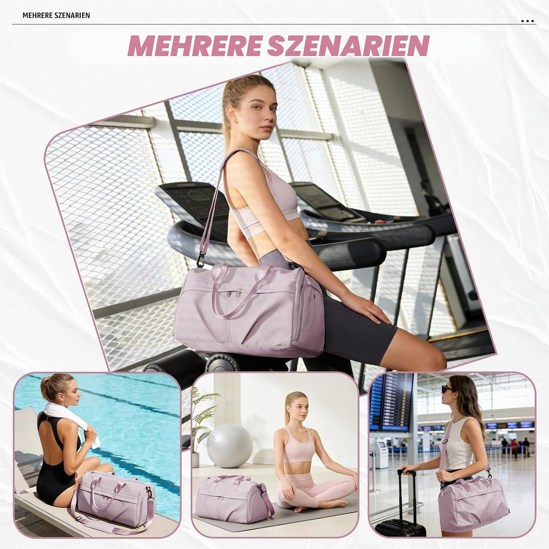 Sport Duffel Bag Damen Herren Sporttasche mit Schuhfach &amp; Nassfach Reisetasche Handgepäck Tasche Spo