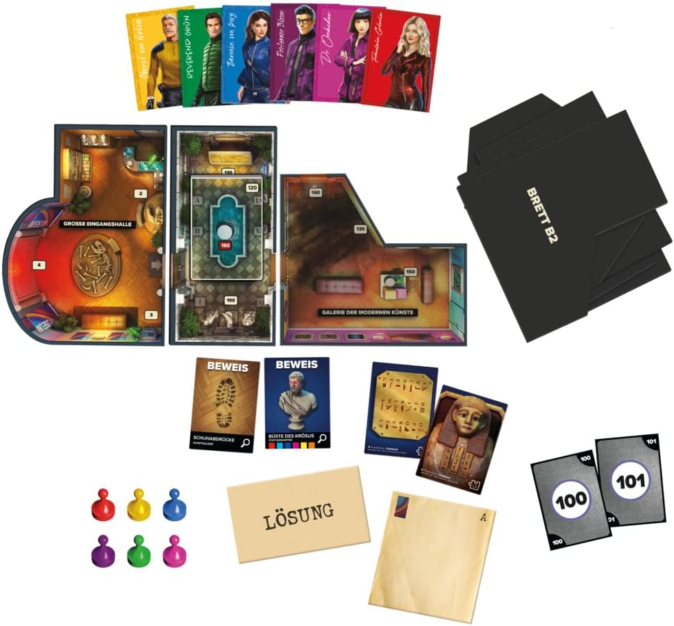 Hasbro Gaming Cluedo Raub im Museum, Krimi- und Rätselspiel mit einem ungeklärten Raub für bis zu 6