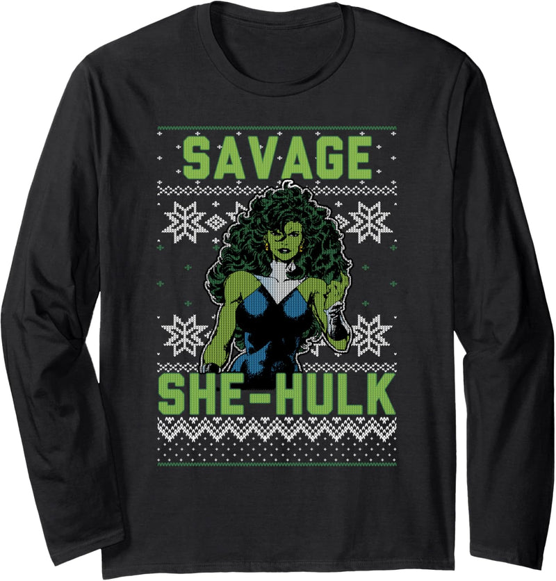 Marvel She-Hulk Savage Ugly Christmas Sweater Langarmshirt