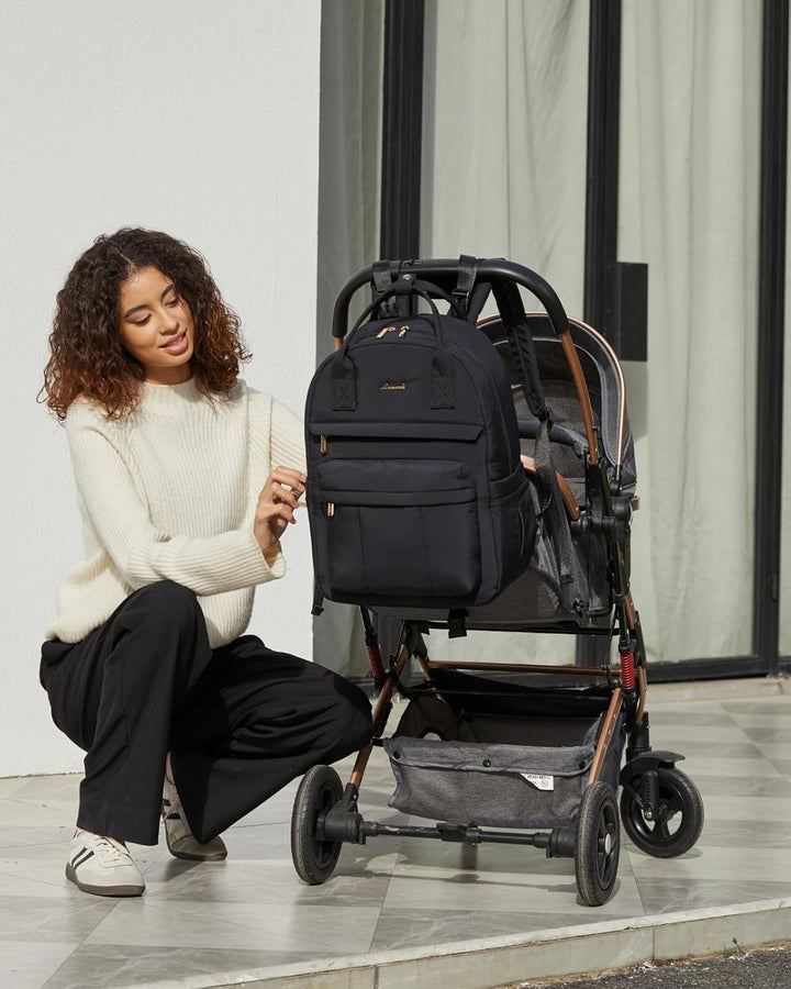 LOVEVOOK Wickelrucksack Baby Wickeltasche Rucksack mit Wickelunterlage Lässig Diaper Bag mit Kinderw