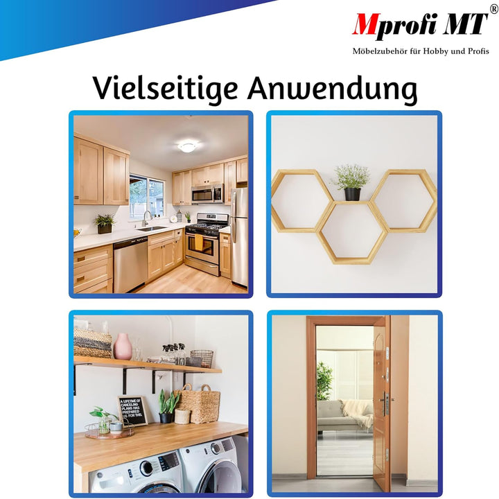 Mprofi MT® Kantenumleimer ABS Stahl Gebürstet | 22 mm x 10 m | Melamin Kantenband mit Schmelzkleber