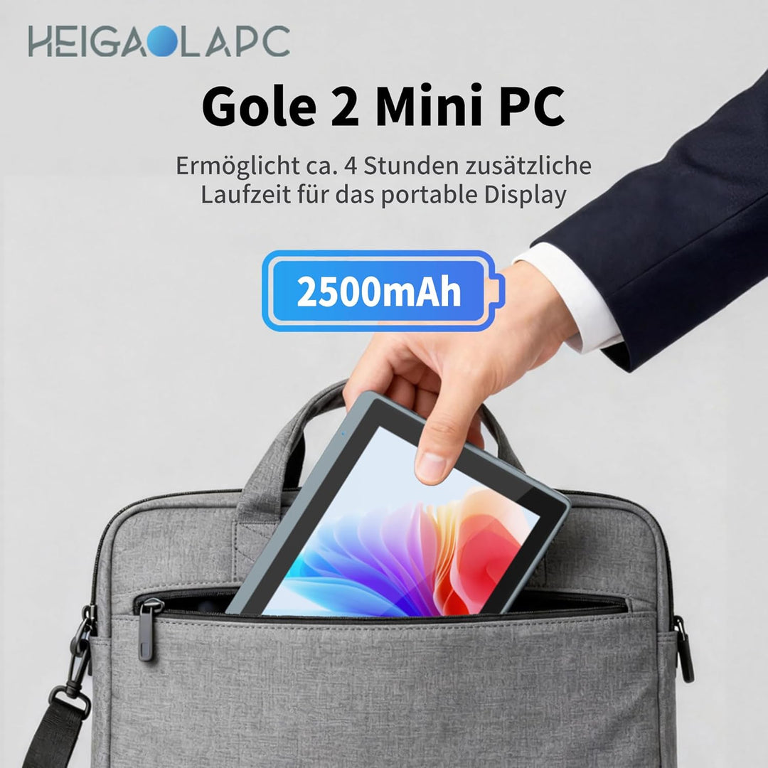 Mini PC mit 5,5 Zoll Touchscreen Display, Intel N5100 Quad-Core, 8GB RAM 128GB SSD, Win 11, Dual 4K