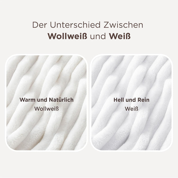 BEDSURE Kuscheldecke Flauschig - Wolldecke & Fleecedecke, Sofadecke, Weiche Warme Grobe Korddecke Ge