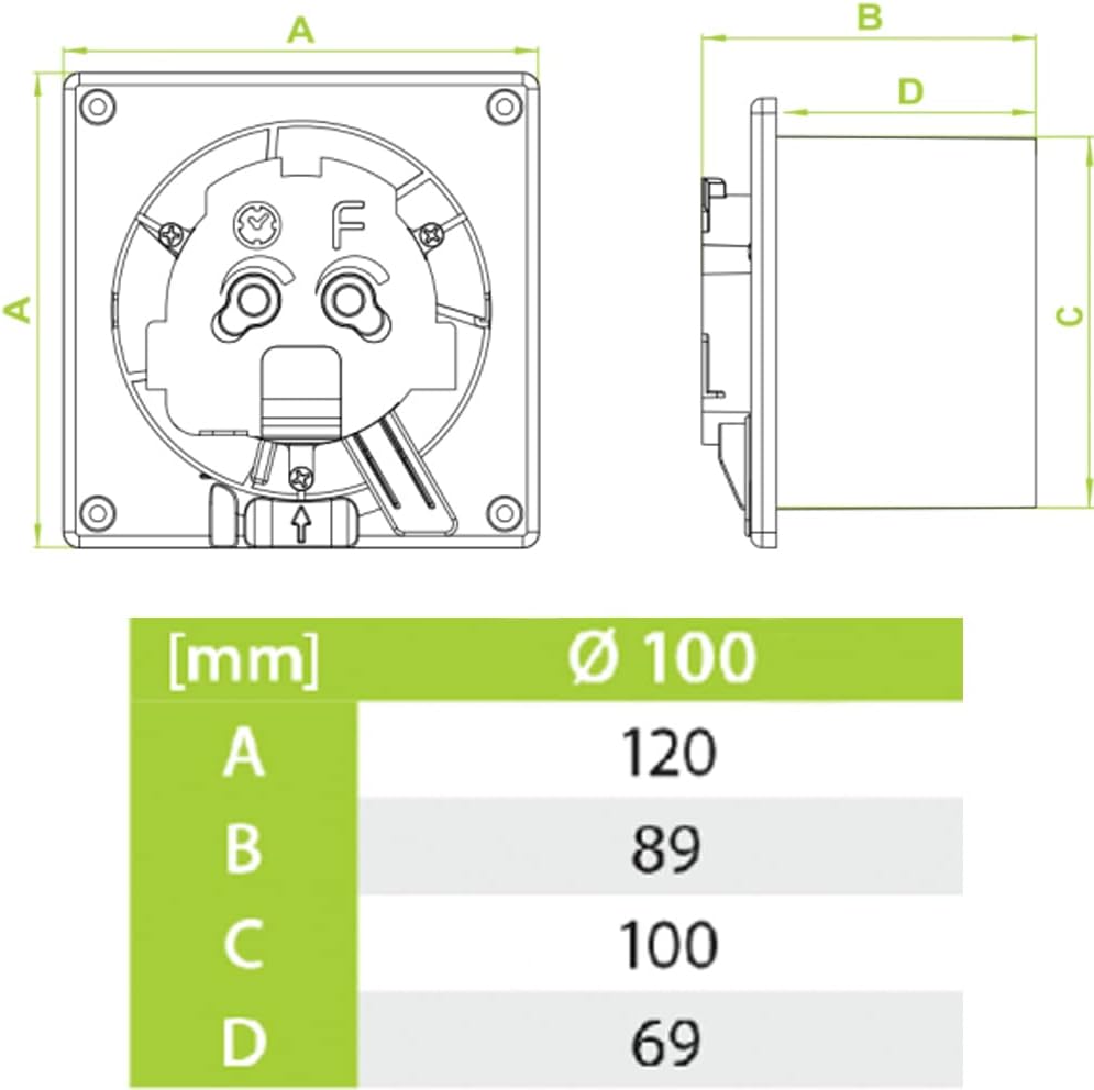 F.H. ANA Design Badlüfter Wandlüfter Deckenlüfter Ø 100 mm Niederspannung 12V Standard mit Dekorativ