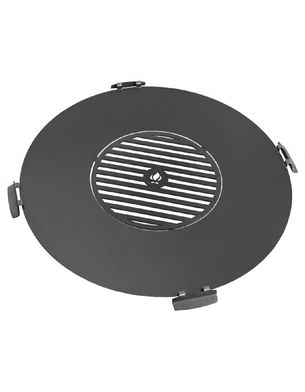 Cooking Grillplatte mit Rost aus Stahl Grill - Ø 102cm - 3mm stark - Der runde Rost hat Vier passend