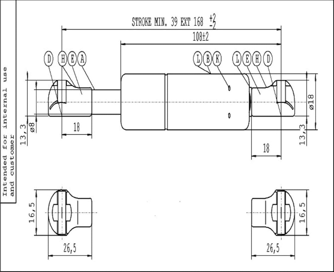 Stabilus 7422WW Gasfeder Industrie 450 N Grau, 450 N Grau