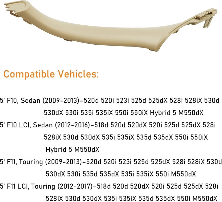 TTCR-II Kompatibel mit Türgriff BMW 5er F10/F11 Türgriff Innen Rechts，Innentürgriff,Türgriffblende,T