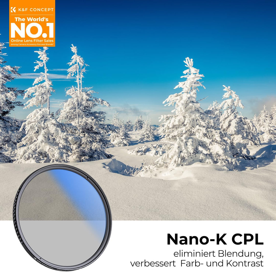 K&F Concept K-Serie Pro 39mm Slim Zirkularer Polfilter Polarisationsfilter CPL Filter Cirkular Polfi