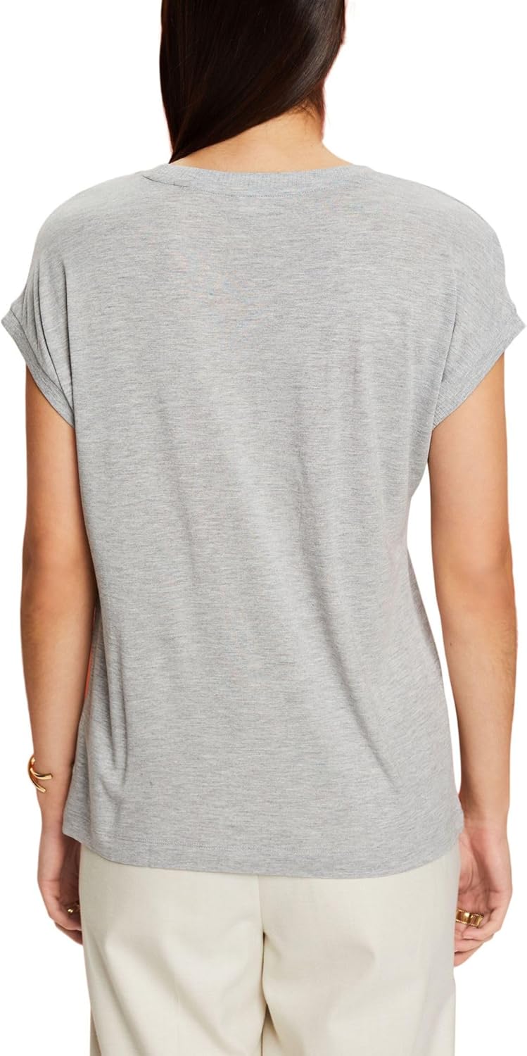 ESPRIT Jersey-T-Shirt mit Print, LENZING™ ECOVERO™ XXS 044/Light Grey 5, XXS 044/Light Grey 5