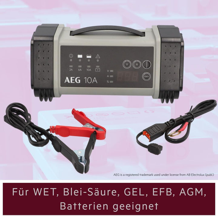 AEG Automotive 97024 Mikroprozessor-Ladegerät LT 10 Ampere für 12 und 24 V Batterien, 9-stufig 10 Am