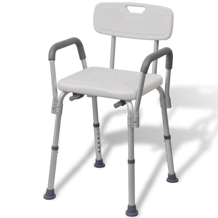 vidaXL Duschstuhl mit Arm-& Rückenlehne Aluminium Duschsitz Badestuhl Badhocker