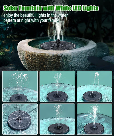 SZMP Solar Springbrunnen für aussen 100% Glas 2023 Upgraded,3.5W Solar Teichpumpe mit 8 Effekte Sola