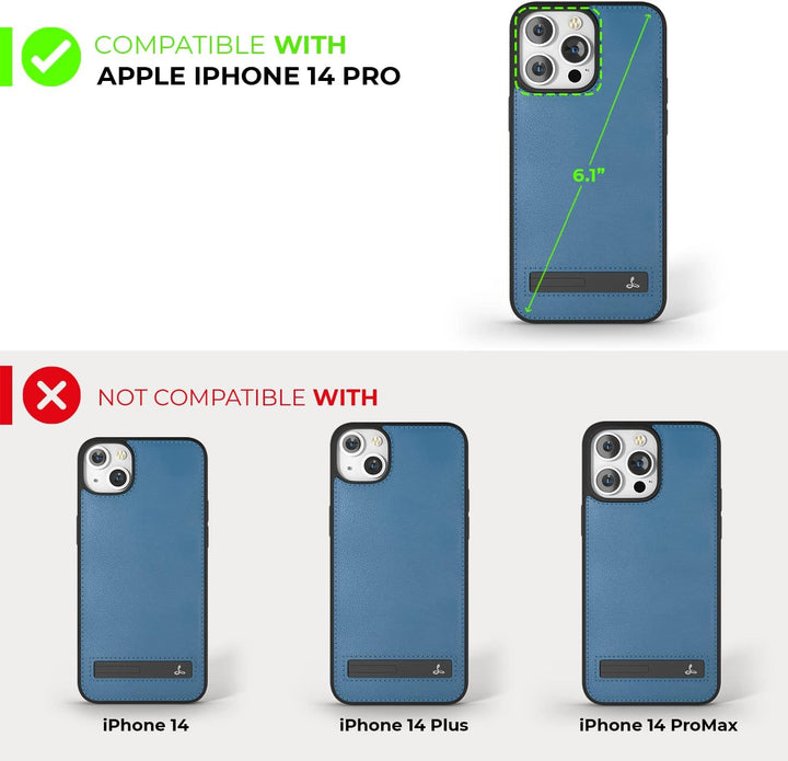 Snakehive Metro Lederhülle für Apple iPhone 14 Pro || Echtleder Handyhülle mit Standfunktion || Echt