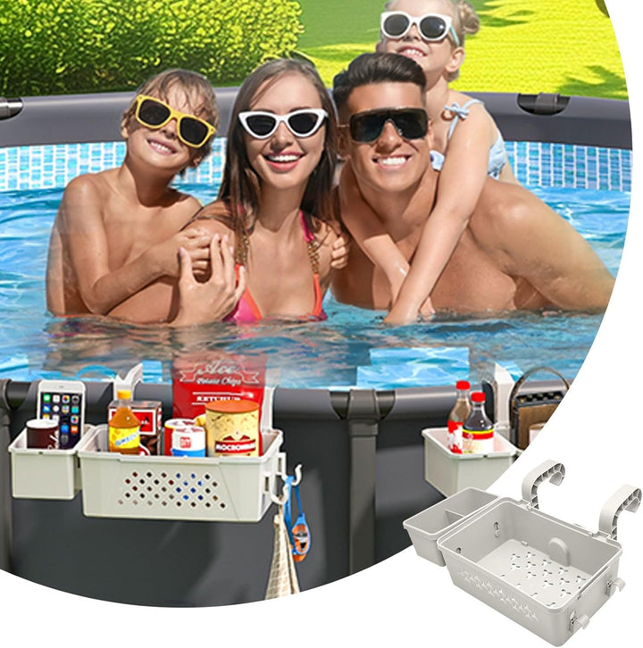 Pool Aufbewahrungskorb Set inklusive Kunststoff Pool Korb Pool Getränkehalter Hot Tub Zubehör für Au