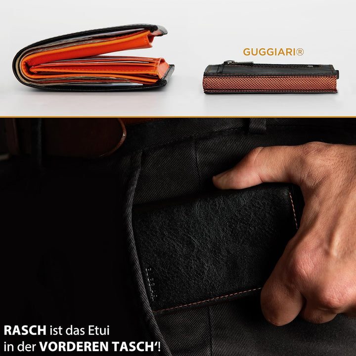 GUGGIARI® Kreditkartenetui - Kartenetui mit Münzfach/Kartenhalter mit Magnetverschluss - Aluminium R