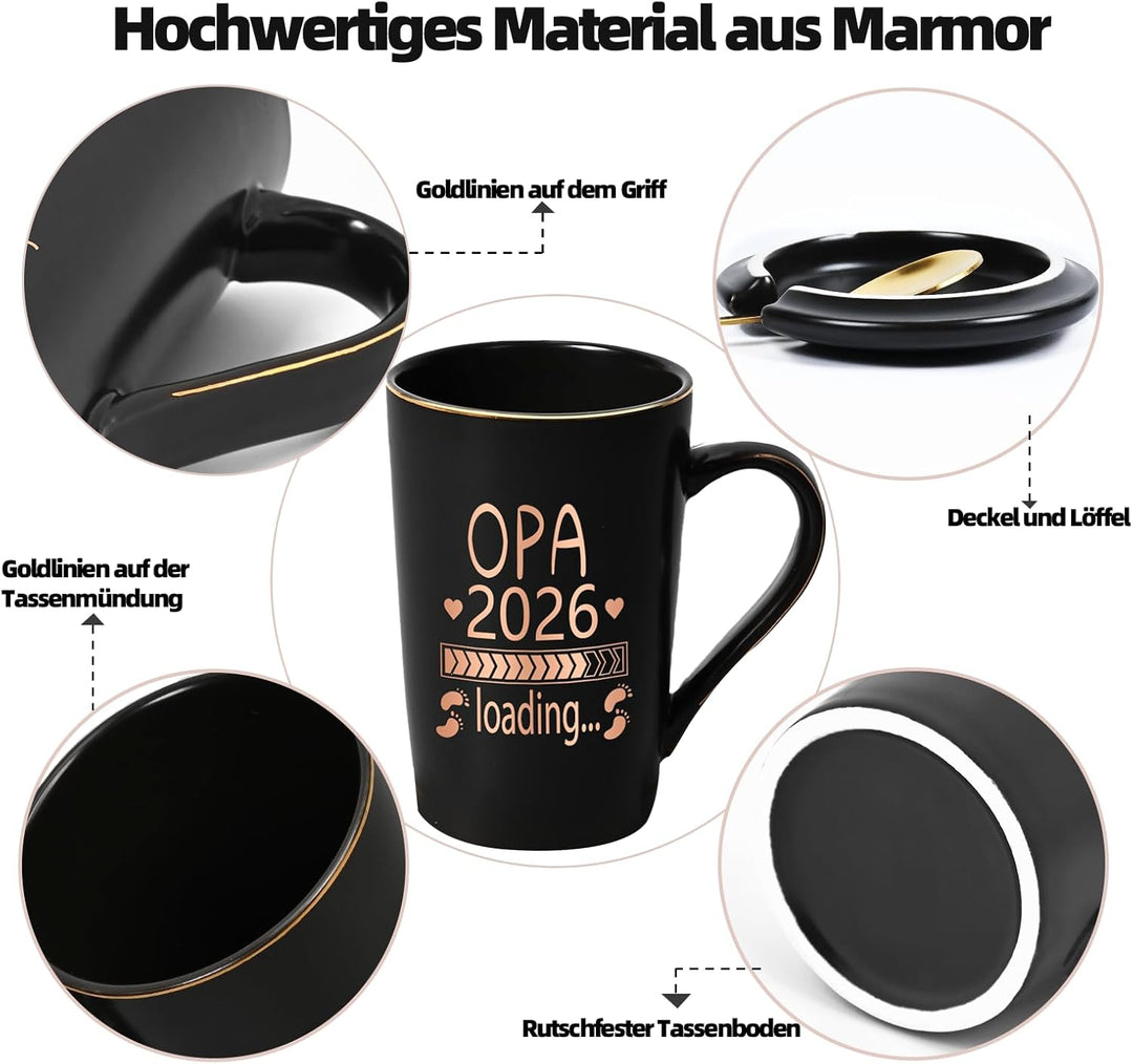 Opa Tasse 2026 Loading, Du Wirst Opa Kaffeetasse, Geschenk für Werdende Grosseltern zu Weihnachten,