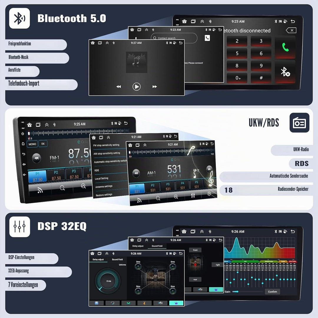 SIXWIN 8-core 4+64G Android 15 Autoradio für BMW X3 E83 (2004-2012) mit Carplay Android Auto, 9&