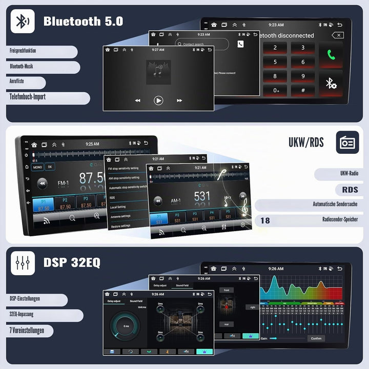 SIXWIN 8-core 4+64G Android 15 Autoradio für BMW X3 E83 (2004-2012) mit Carplay Android Auto, 9&