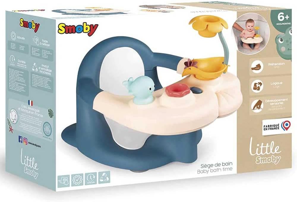 Smoby Toys - Little Smoby Baby-Badesitz ab 6 Monate - Badewannensitz mit Spieltisch inkl. Badewannen