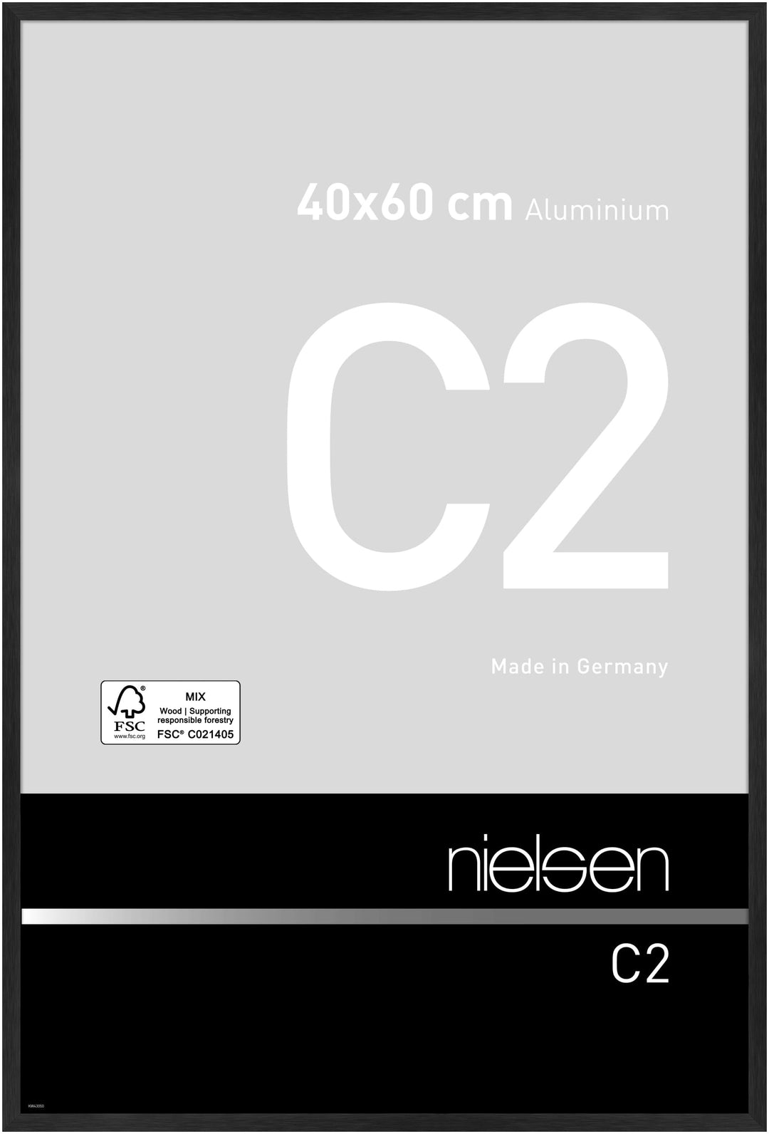 nielsen Aluminium Bilderrahmen C2, 40x60 cm, Struktur Schwarz Matt 40 x 60 cm Struktur Schwarz Matt,