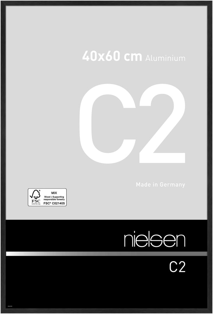 nielsen Aluminium Bilderrahmen C2, 40x60 cm, Struktur Schwarz Matt 40 x 60 cm Struktur Schwarz Matt,