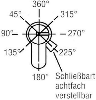 Halbzylinder verstellbar 40 mm 30/10 einzelschliessend inkl. 5 Schlüssel
