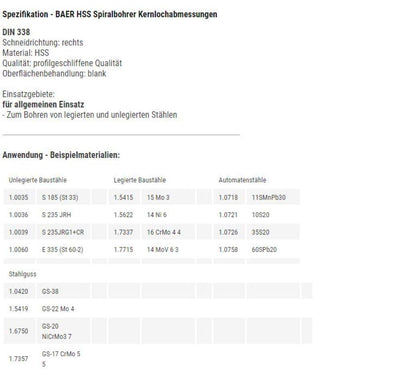 BAER Gewindeschneider Set HSSG: Maschinengewindebohrer, Sackloch - Kernlochbohrer: M 3-12 - Gewindes