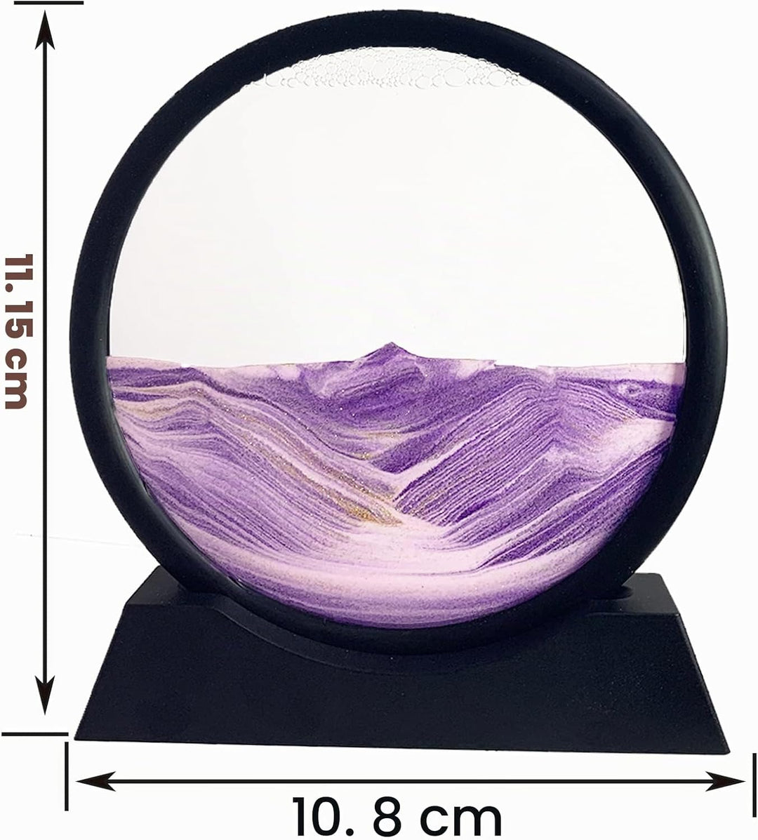 SANDCLE 3D Sandbilder Zum Drehen - Dynamisches Sandbild Runde Glas Rahmen, Bewegliche Sandkunst Land