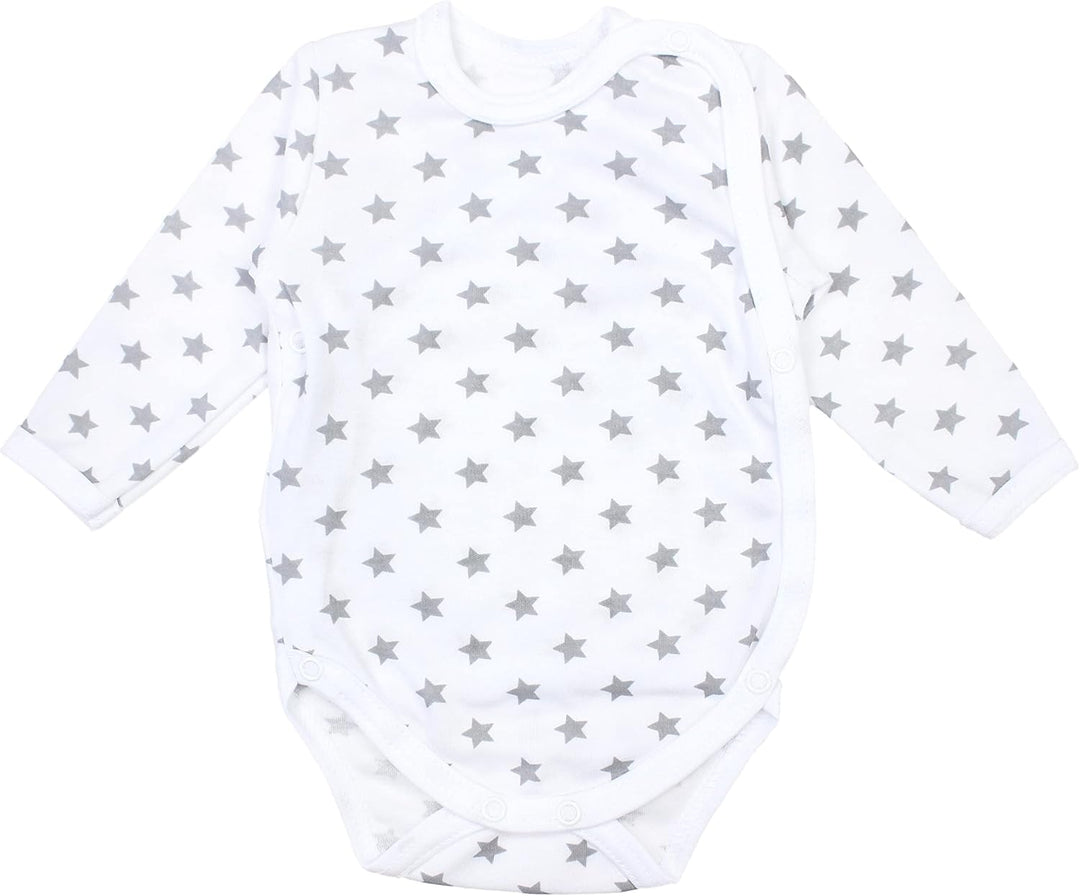TupTam Baby Unisex Langarm Wickelbody Print/Uni 5er Pack 50 Mehrfarbig, 50 Mehrfarbig